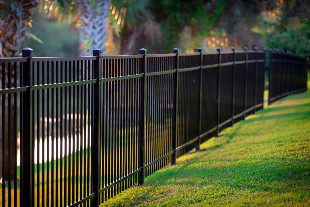 black,aluminum,fence,3,rails